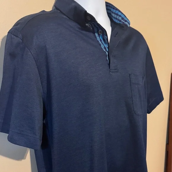 Brioni Dark Blue Cotton Pique Polo Shirt - Picture 5 of 9